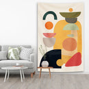 GobekUsa Abstract Geometric Plant Print Hanging Tapestry Yoga Mat Living Room Decor