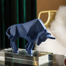 GobekUsa Geometric Bison Sculpture Resin Home Office Modern Decor Tabletop Figurine