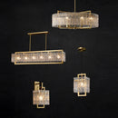 GobekUsa Dimmable LED Copper Glass Chandelier for Living Room