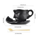 GobekUsa Ceramic Kissing Couple Tea Cup Set with Saucer and Spoon