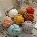GobekUsa Handmade Knotted Boucle Circle Plush Pillow Brown