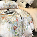 GobekUsa Flowers Plant Print Bedding Set: Luxe Lyocell Cotton Soft Silky Cool Duvet Cover Set