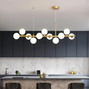 GobekUsa 9-Light Black LED Pendant Chandelier for Modern Living Spaces