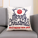 GobekUsa Christmas Embroidery Cushion Cover 45x45cm Santa Deer Snowflake Pillowcase Square Cotton