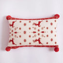 GobekUsa Christmas Jacquard Elk Snowflake Embroidered Throw Pillow Cover - Festive Home Decor