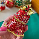 GobekUsa Christmas Jingle Bell Figurine Trinket Box: Festive Tabletop Decor & Jewelry Holder