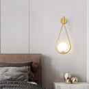 GobekUsa Glass Shade Gold Wall Lamp Bedroom Bedside Spherical Aisle Light