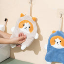 GobekUsa Cartoon Dog Coral Velvet Hand Towels: Soft, Absorbent, Perfect for Kids and Home