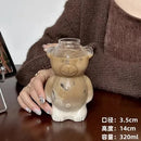GobekUsa Bear Glass Cups: Cute Heat-resistant 320ml Latte Cups for Coffee.