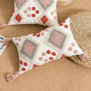 GobekUsa Boho Loop Tufted Tassel Pillow Cover - Ethnic Embroidered Decorative Cushion