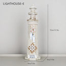 GobekUsa Coastal Wooden Lighthouse & Ship Model for Mediterranean Home Decor