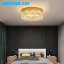 GobekUsa Crystal Ceiling Chandelier: Modern LED Round Pendant Lamp for Luxury Home Decor