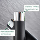 GobekUsa Black Basin Faucet: Cold/Hot Water Mixer for Deck Sink, Water-Saving Crane
