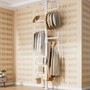 GobekUsa Clothing Storage Hanging Rail Coat Rack for Bedroom and Living Room
