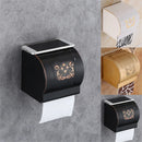 GobekUsa Black Carved Aluminum Bathroom Tissue Holder Toilet Paper Roll Rack