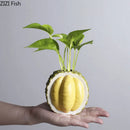 GobekUsa Durian Ceramic Vase - Unique Table Decor for Flowers and Plants.