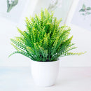 GobekUsa Artificial Mini Plant Bonsai Greening Potted Desktop Simulation Green Plant
