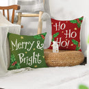 GobekUsa Christmas Linen Decorative Pillows Print Lumbar Pillow Home Decor