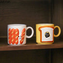 GobekUsa Cat & Bread Pattern Ceramic Cup 200ml Coffee Mug Tea Afternoon Teacup Juice Mug