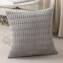 GobekUsa Black Striped Corduroy Throw Pillow Cover 18x18 Inch Square Cushion Case White Pillowcase
