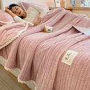 GobekUsa Double Sided Jacquard Milk Velvet Blanket - Winter Warm Sofa Cover