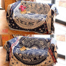 GobekUsa Knitted Cotton Throw Blanket with Tassel - Geometric Bohemian Design
