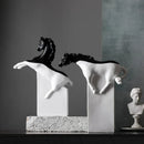 GobekUsa Golden Horse Abstract Sculpture: Elegant Running Horse Figurine for Home Decor