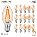 GobekUsa 1W LED Filament Edison Candle Light Bulb 2200K Dimmable Gold Glass