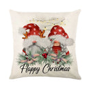 GobekUsa Christmas Santa Claus Linen Pillowcase - Sofa Cushion Cover, Decorative Living Room Pillow Cover