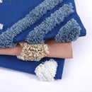 GobekUsa Boho Tufted Tassel Cushion Cover 45x45cm - Blue Pink Cotton Throw Pillow Cover