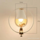 GobekUsa Birdie Wall Lamp: Modern Nordic Wood Bedroom Light