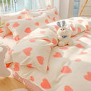 GobekUsa Cartoon Print Polyester Bedding Set Full Size Soft Duvet Cover Set