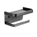 GobekUsa Aluminum Black Tissue Holder with Phone Shelf - Toilet Paper Rack