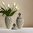 GobekUsa Geometric Diamond Check Ceramic Vase: Home Decor Floral Arrangement & Accessories