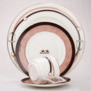 GobekUsa Bone China Tableware Set: Dinner Plate, Coffee Cup, Saucer, Service Plate, Tea Cup