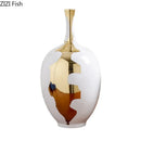 GobekUsa Gold Ceramic Vase | Modern Design | Desk Decor | Shiny Porcelain | Floral Vases