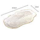 GobekUsa Gold Foil Glass Tray Geometric Fruit Plate Home Decor Accessory