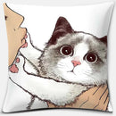 GobekUsa Cute Cat Kiss Love Cartoon Pillowcase for Home Decor