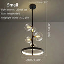 GobekUsa Glass Bubble LED Ceiling Chandelier for Home, Modern Ring Hanging Light Fixtures