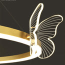 GobekUsa Gold Butterfly LED Round Ceiling Chandelier for Living Room and Bedroom