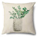 GobekUsa Green Leaves Decorative Pillow Case - Simple Style Cotton Linen Sofa Cushion Cover