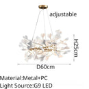 GobekUsa Leaf Branch Ceramic Chandelier | Modern Golden Lighting Fixture for Living Room