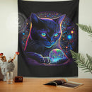 GobekUsa Black Cat Tapestry: Trippy Magic Crystal Ball Wall Art for Boho Home Decor