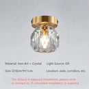 GobekUsa Crystal Entrance Ceiling Lamp: Modern Minimalist LED Balcony Light