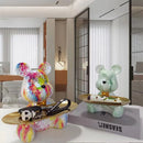 GobekUsa Graffiti Bear Figurine: Modern Animal Statue & Key Storage Shelf