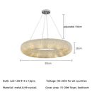 GobekUsa Crystal Loft Chandelier: Modern Luxury Circle Pendant Lamp for Living Room Lighting