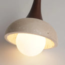 GobekUsa LED Pendant Lamp White Glass Ball Yellow Travertine Hanging Light