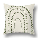 GobekUsa Green Plants Geometric Print Pillow Cover - Home Sofa Cushion Cover