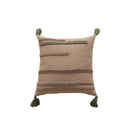 GobekUsa Green Coffee Geometric Tuft Tassel Cushion Cover - Modern Minimalist Embroidered Pillowcase