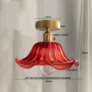 GobekUsa Green Glass LED Ceiling Light Modern Iron Copper Lampara Techo for Home Decor